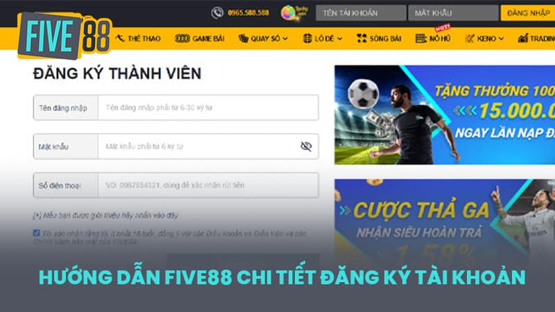 Hướng Dẫn FIVE88 Chi Tiết Đăng Ký Tài Khoản